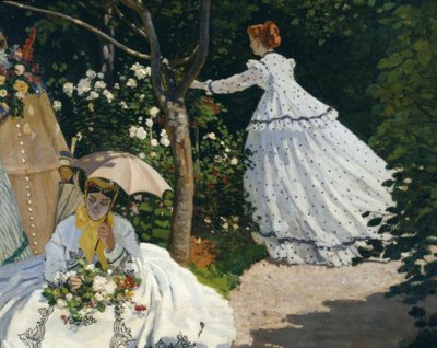 庭の女性 作： Claude Monet